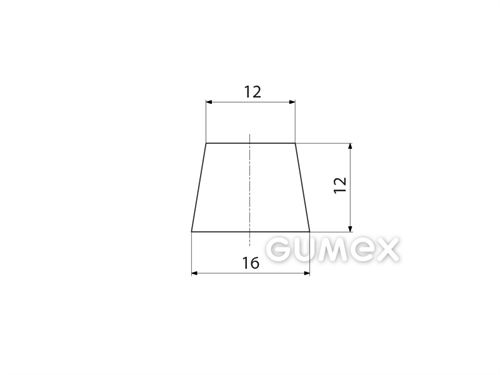 Silikónový profil tvaru "lichobežník", 12x16/12mm, 60°ShA, -60°C/+180°C, transparentný